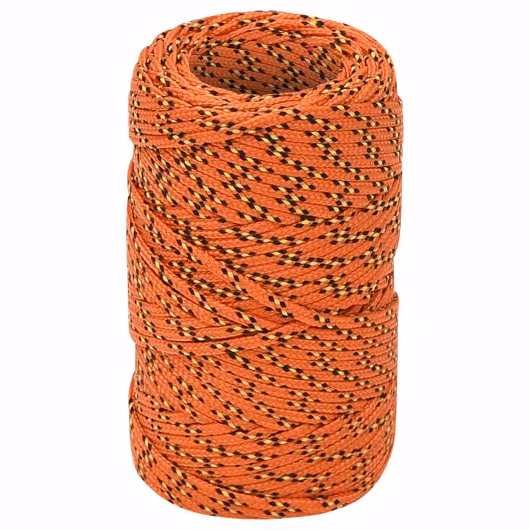 Corda multiuso vidaXL in plastica arancione, lunghezza 25 m, diametro 2 mm, carico massimo 27 kg