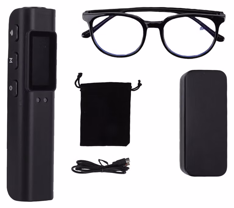 Occhiali con videocamera integrata, 2,7K, 12 MP, registrazione video tramite Wi-Fi per vlog, viaggi e sport all'aria aperta, scheda di memoria da 32 GB