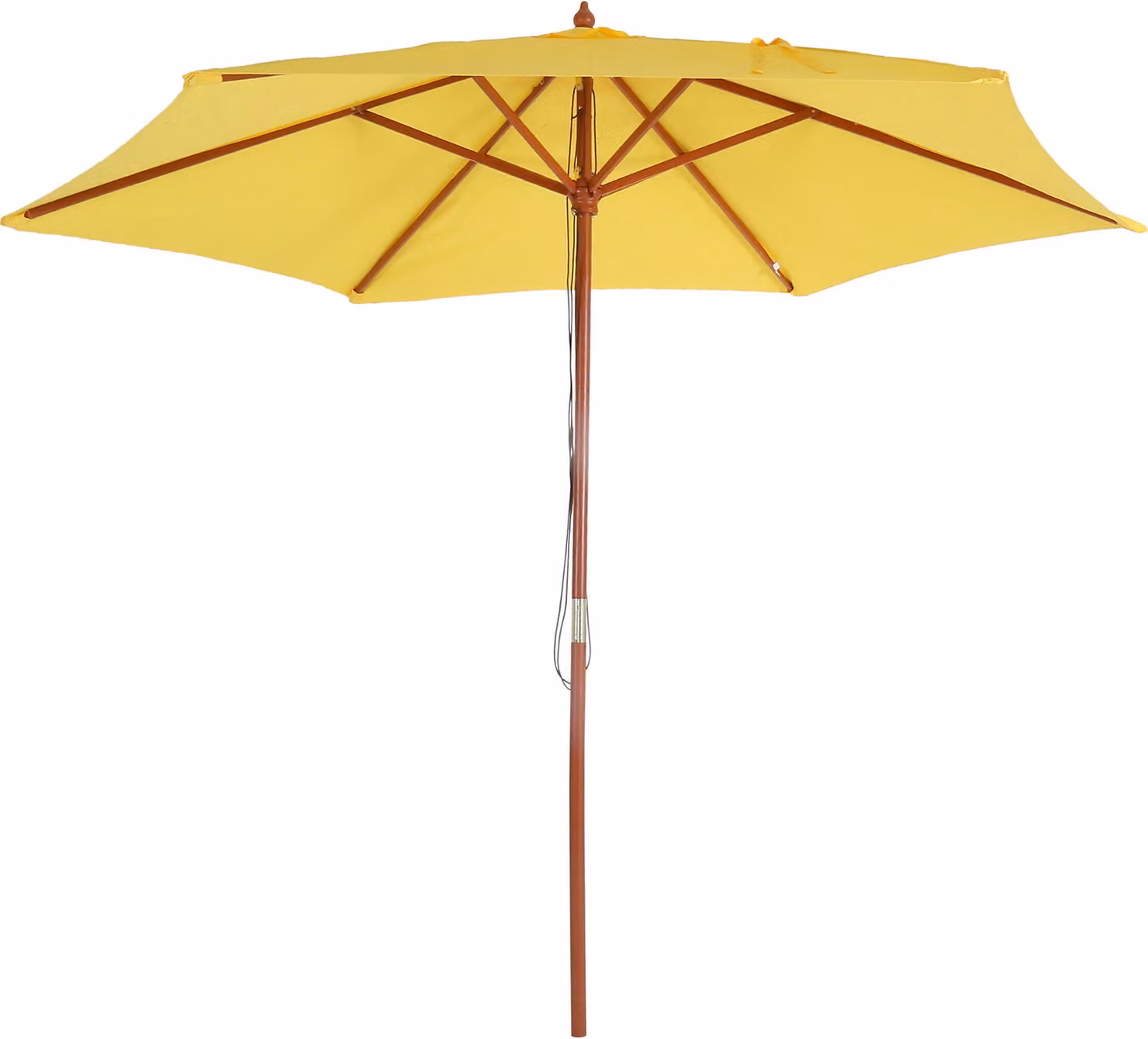 Ombrellone Florida, ombrellone da giardino, Ø 3m poliestere/legno ~ giallo