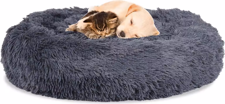 Jayseuw cane letto peluche posto letto cane cuscino gatto lavabile antiscivolo confortevole rotondo 80cm grigio scuro