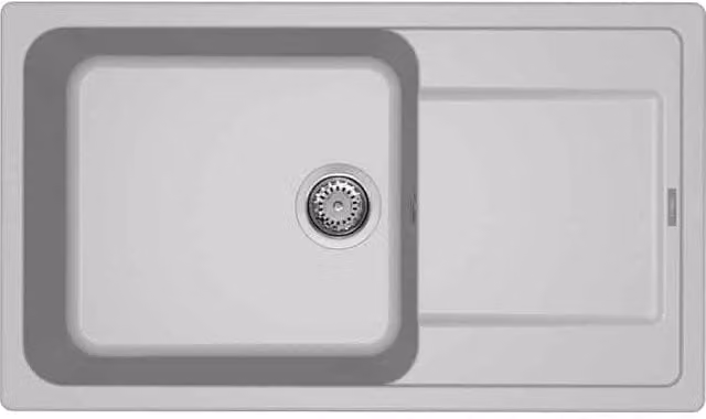 Lavello da incasso Elleci Life 410 a 1 vasca in Granitek Grigio o Bianco L: 86 cm, P: 50 cm