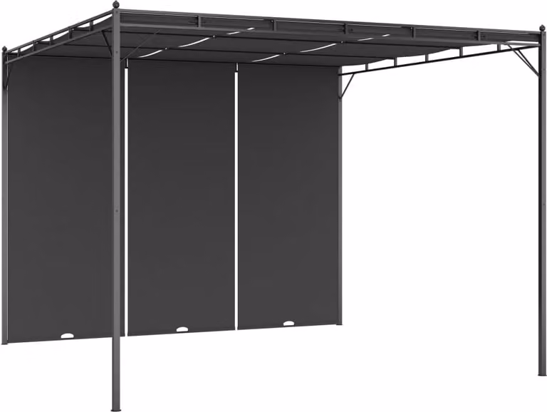 Padiglione da giardino The Living Store con tenda laterale 3x3x2,25 m antracite