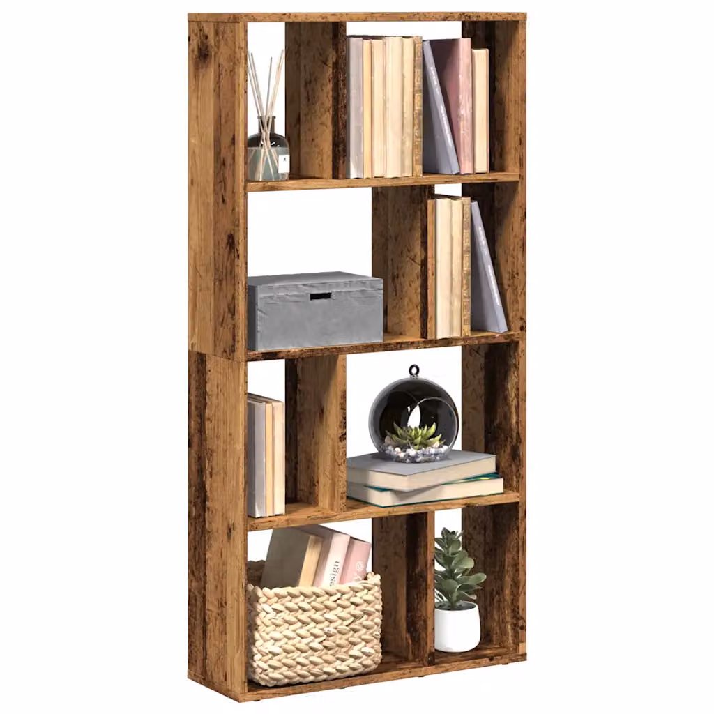 Libreria moderna vidaXL in MDF color marrone con pannello posteriore, L 60 cm x P 20 cm x H 120,5 cm