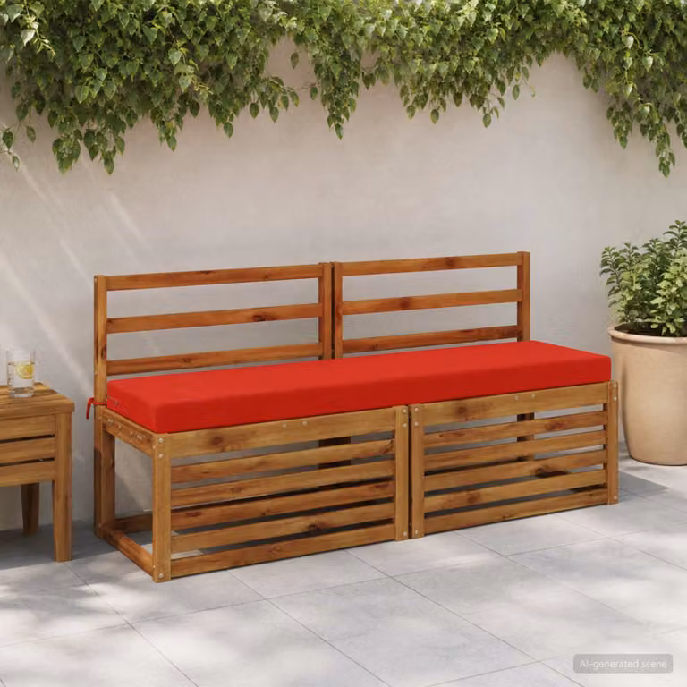 Cuscino per panchina vidaXL SOEST rosso in poliestere con rivestimento rimovibile e resistenza ai raggi UV