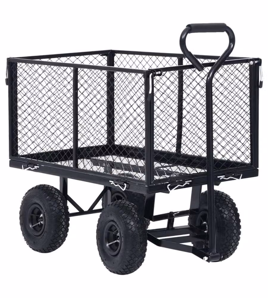 vidaXL Carrello Giardino Manuale - Nero - 350 kg