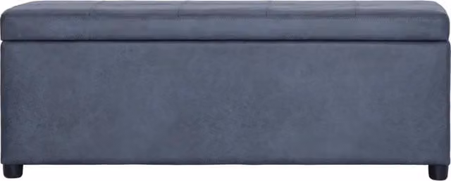 Panca con vano portaoggetti vidaXL in similpelle scamosciata grigia, L: 116 cm – 1