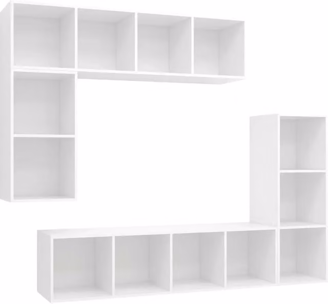 Set di Mobili Porta TV 4 pz | Armadietto TV | Mobile Porta TV Bianco in Legno Multistrato