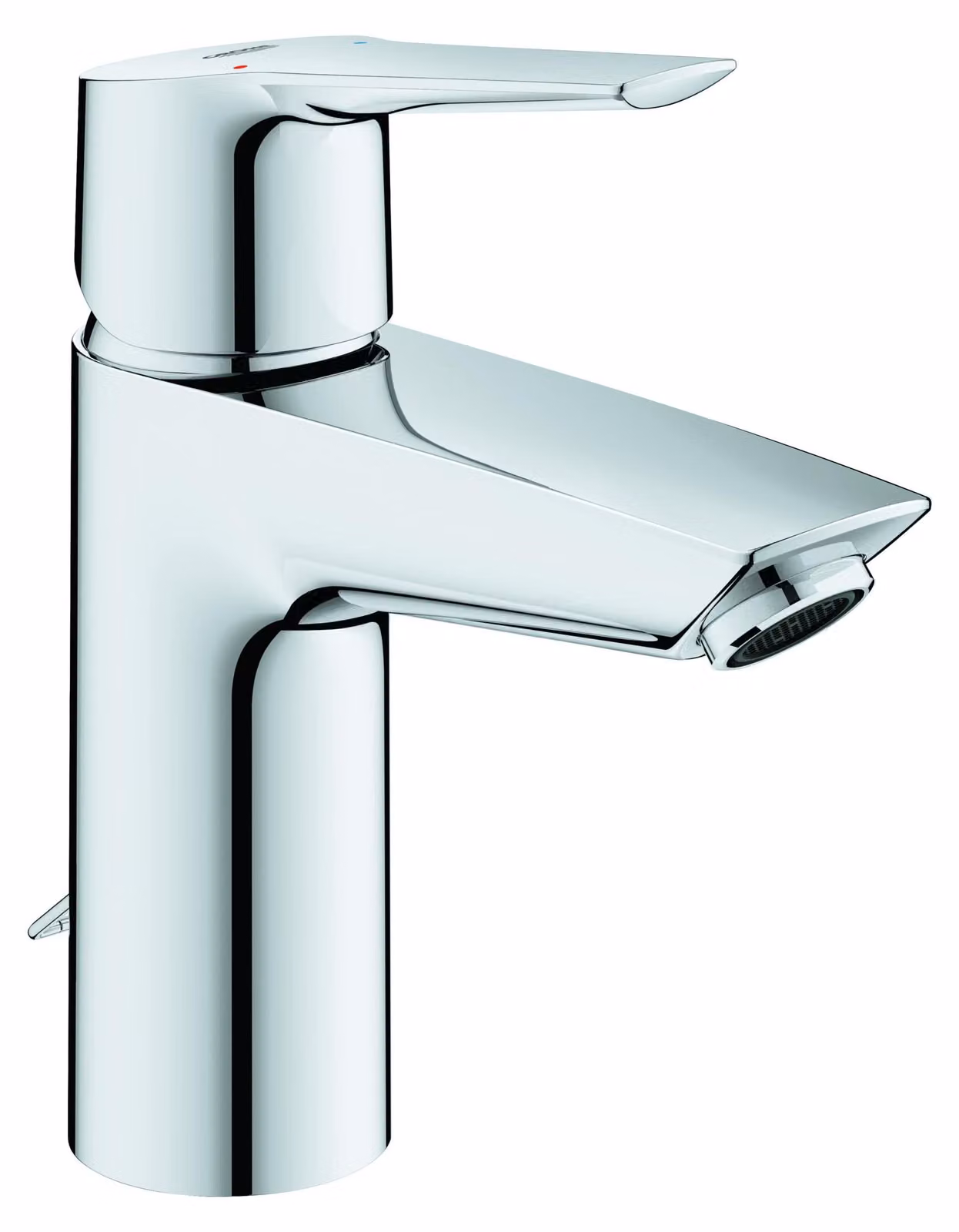 Miscelatore per lavabo, modello S, cromato, con catena di azionamento, a risparmio idrico