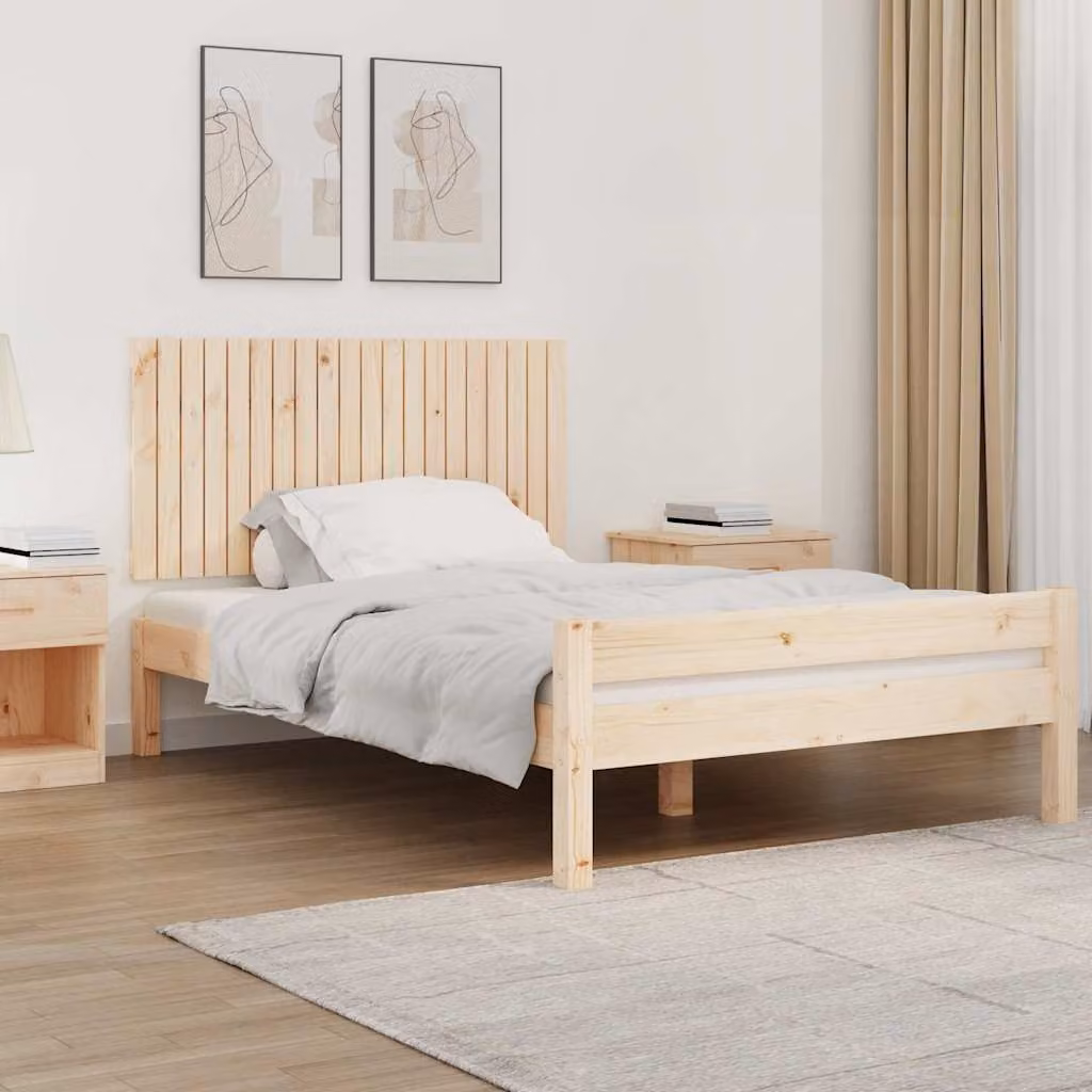Testiera da parete vidaXL in legno massello di pino naturale L: 127,5 cm, P: 3 cm, H: 60 cm