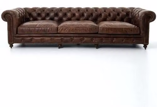 Chesterfield Design Polster Couch Leder Sofa Garnitur Luxus 5Sitzer #166