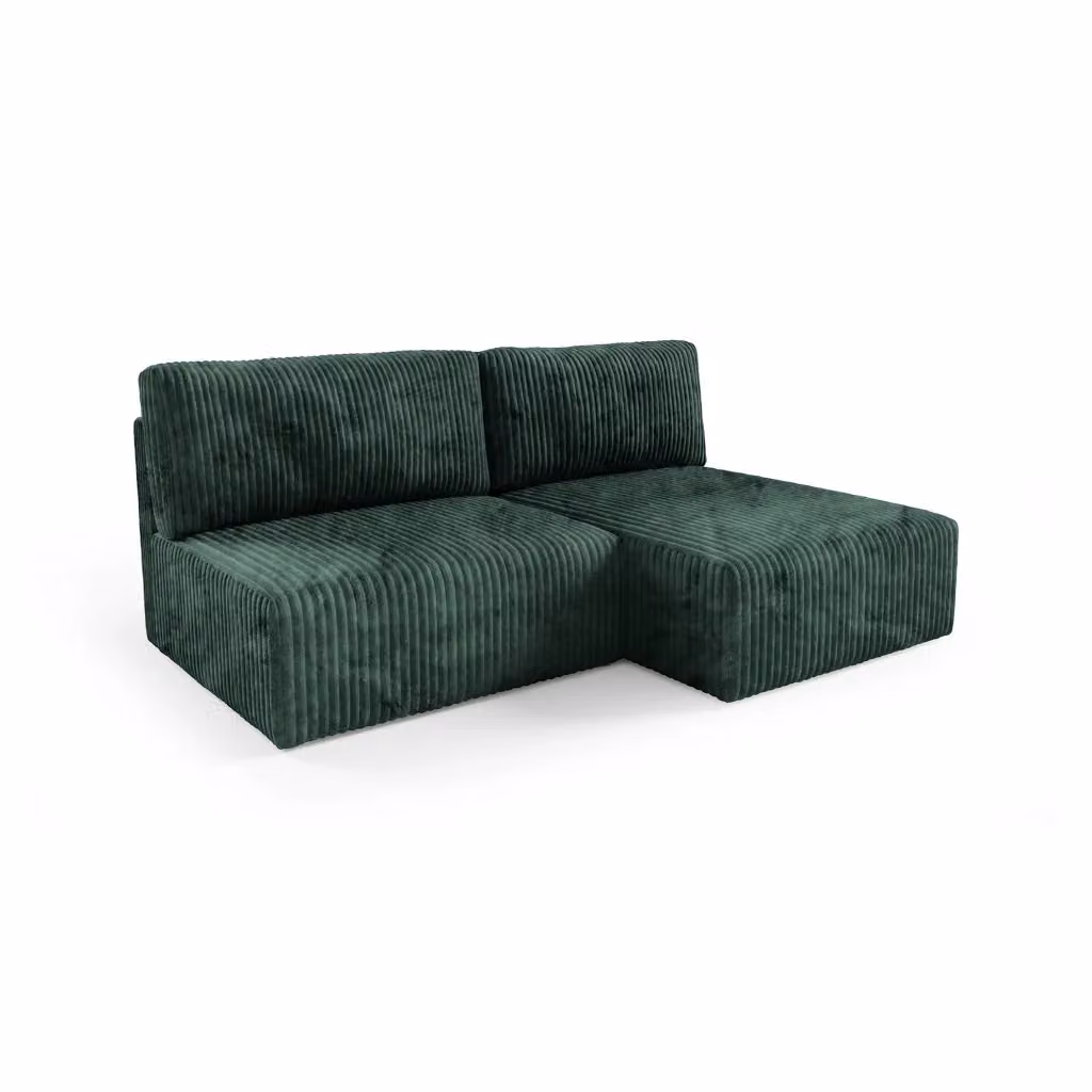 Divano Letto con Penisola Contenitore Pergola DMORA Verde L/P: 210 x 149 cm – 2