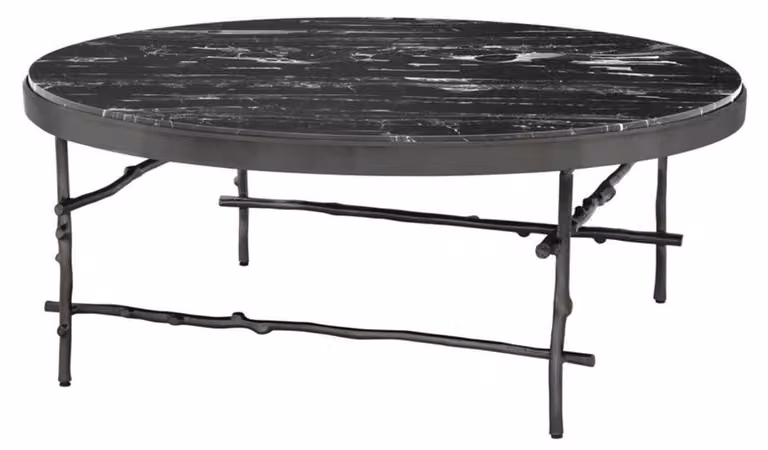 Tavolino Casa Padrino bronzo/nero Ø 100 x h. 39 cm - Mobili
