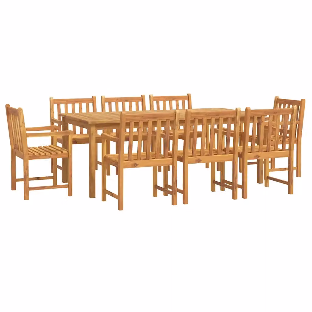 Set da pranzo da giardino vidaXL in legno di acacia marrone, 9 pezzi – 2