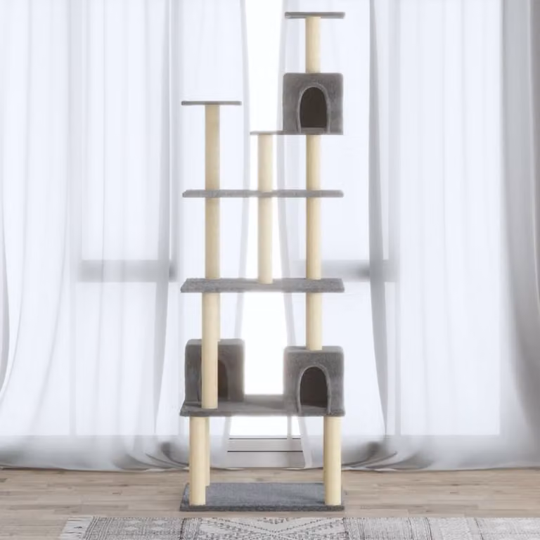 The Living Store Graffiatoio in sisal Grigio chiaro 188 cm