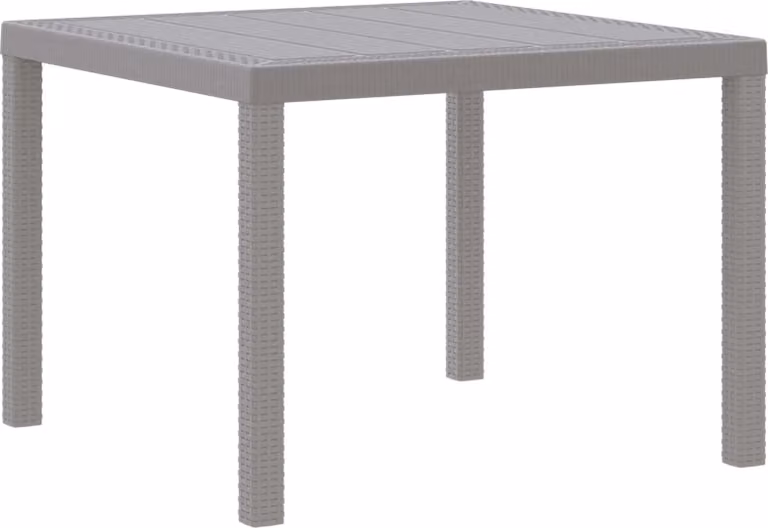 Tavolo da Giardino Grigio chiaro 100 x 100 x 73 cm polyrattan