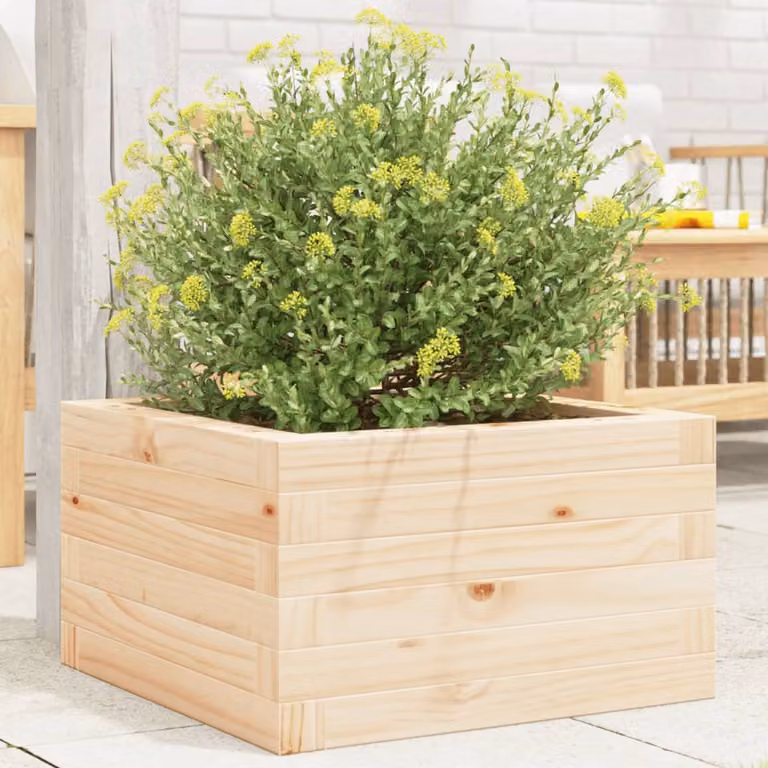 Fioriera da giardino vidaXL in legno di pino marrone e beige L/P/H: 40 x 40 x 23 cm