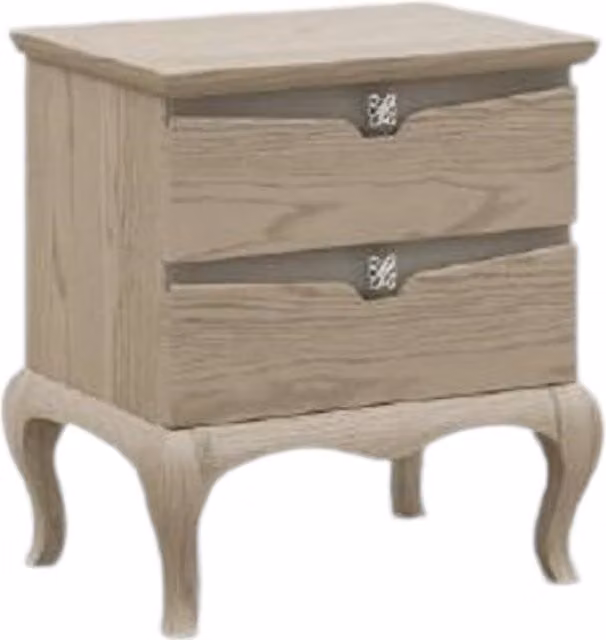 Comodino moderno con 2 cassetti in legno di frassino grigio Mobili 2G L/P/H: 54 x 39 x 60 cm – 1
