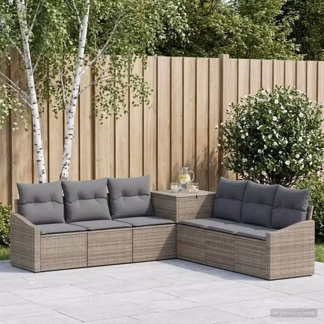 Set di divani 7 pz Grigio e Grigio Scuro 123 x 62 x 69 cm 3448744