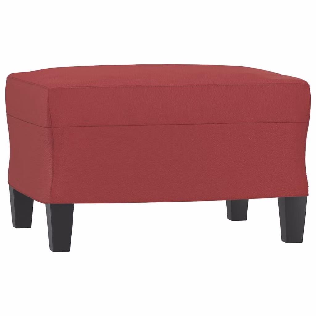 Poggiapiedi Rosso Vino 60x50x41 cm in Pelle finta