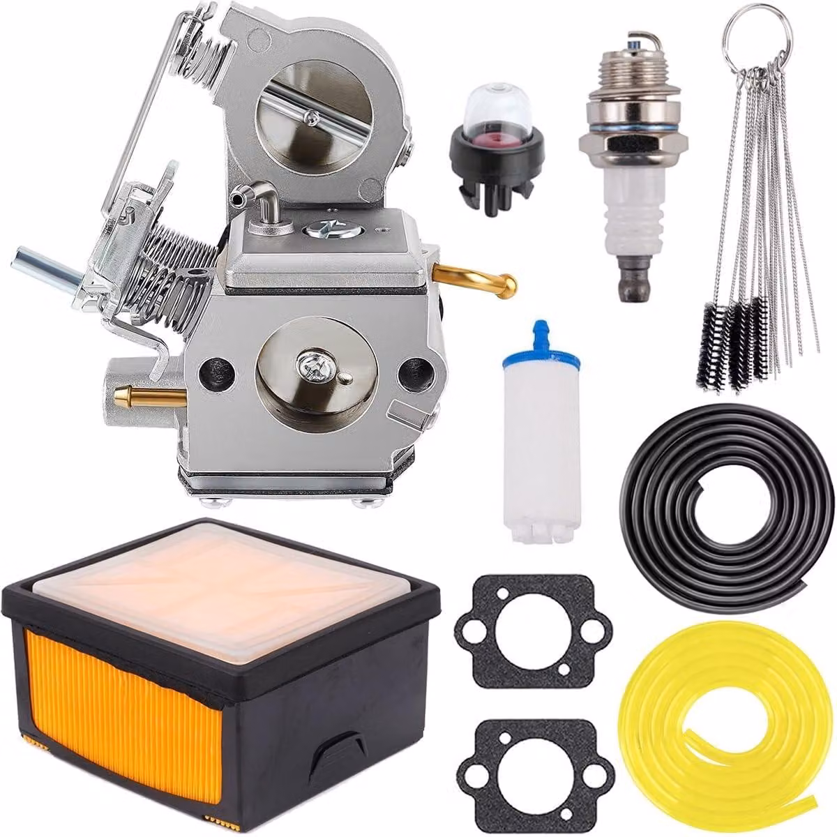Carburatore di ricambio - Compatibile con Husqvarna K750/K760/K770 - Include filtro dell'aria - Codice articolo: 510181202 - 578243401 - Kit completo con accessori - Ricambio per motore