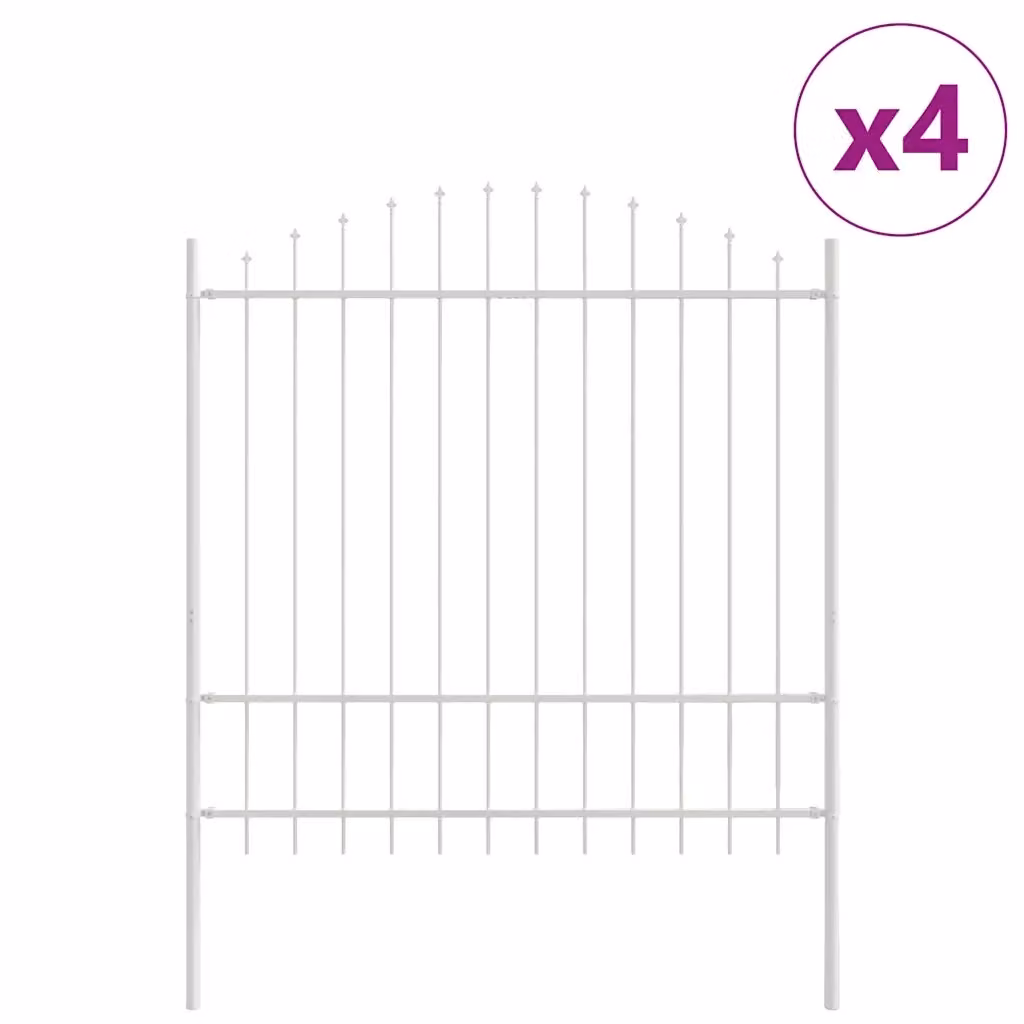 Set di 4 recinzioni per giardino vidaXL WOERDEN in acciaio e alluminio verniciato a polvere, Bianco, H: 215 cm, L: 170 cm – 2