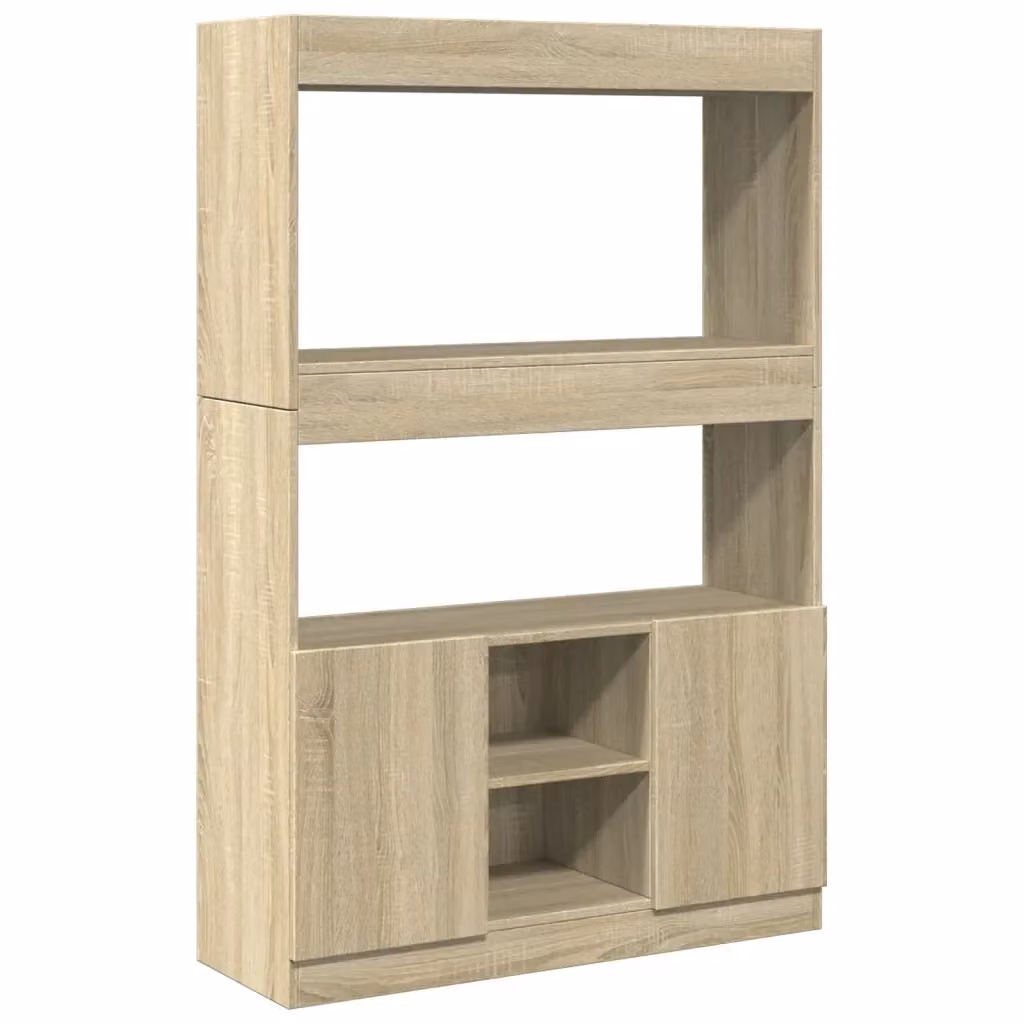 Credenza vidaXL in Legno Multistrato e MDF, Colore Rovere Sonoma, L 92 cm x P 33 cm x H 140 cm – 2