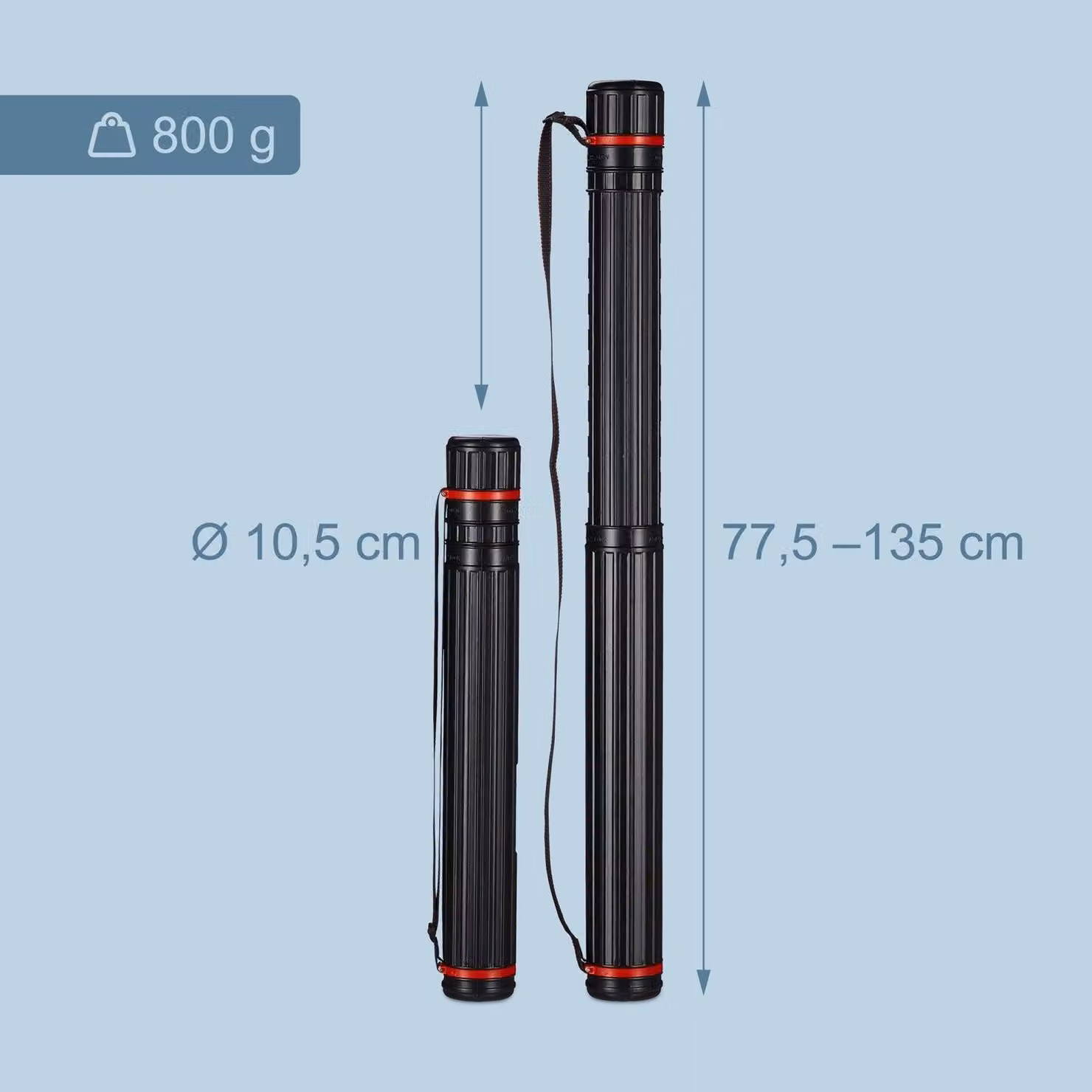 Tubo telescopico per poster con cinghia regolabile
