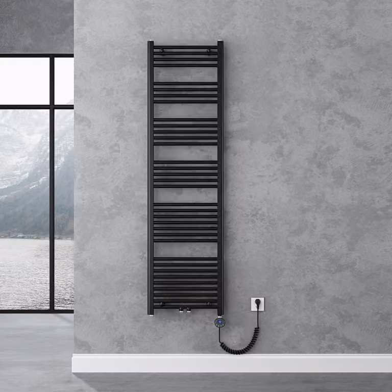 doporro Radiatore Piatto 180x50cm con Elemento Riscaldante 1000W, Radiatore Scaldasalviette Termoarredo da Bagno Riscaldamento Elettrico o da Acqua Calda RHE in Acciaio, Antracite