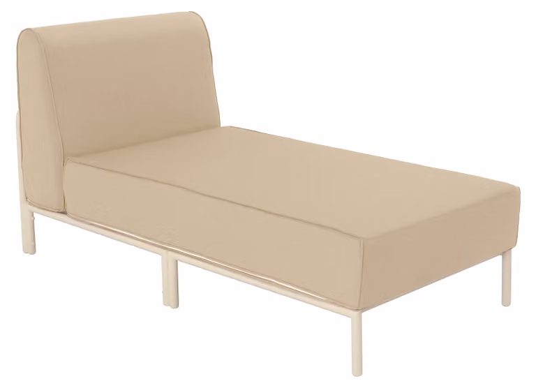 Chaise longue per mobili da giardino modulari in tessuto beige - Oviala Patio