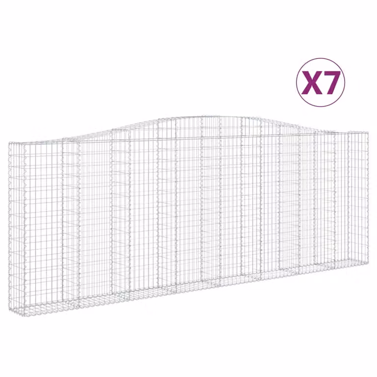 Cesti Gabbioni ad Arco 7 pz 400x30x140/160 cm Ferro Zincato