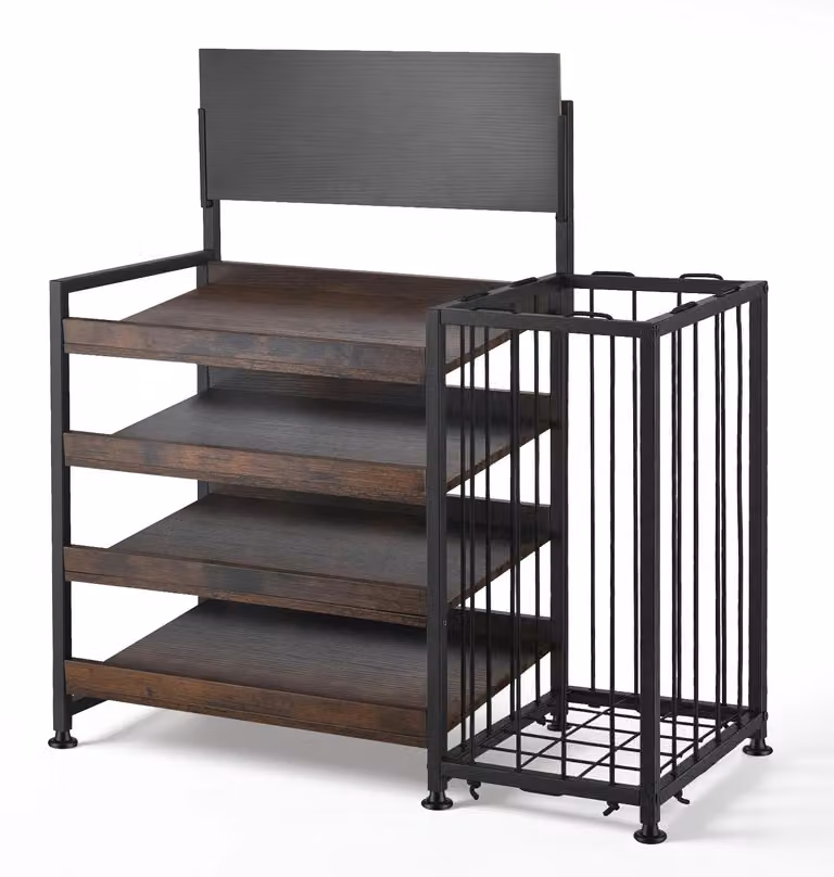 Espositore per dolci - Scaffale snack a 4 livelli - Espositore da banco - Legno - Nero - Ideale per negozi, uffici e cucine