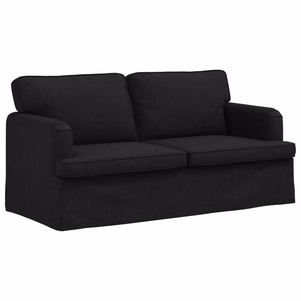 Divano vidaXL Nero in Tessuto con Struttura in Metallo L: 162 cm, P: 80 cm, H: 85 cm – 2