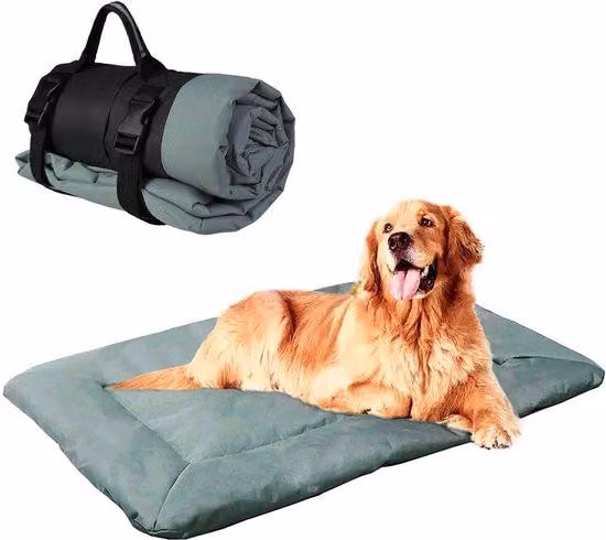 Letto per cani Ibbenzoa® 58x86 cm – impermeabile e lavabile in lavatrice, realizzato in tessuto Oxford 600D con rivestimento in PU, pieghevole fino a 27x16 cm, imbottitura in poliestere e cotone, adatto per interni ed esterni