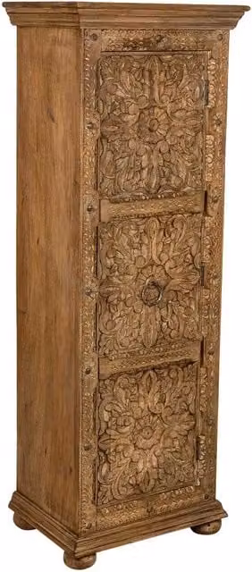 Armadio artigianale in legno marrone, 53x40x149h cm