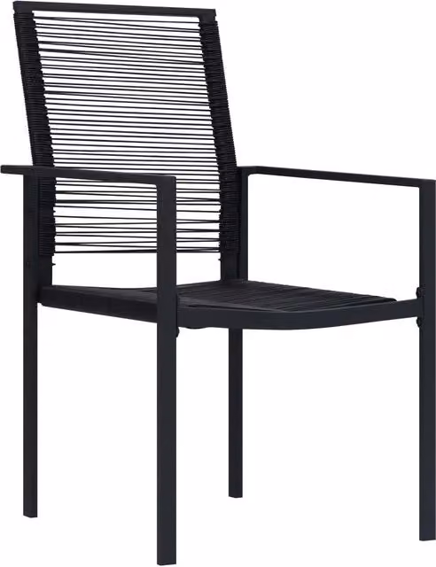 Set di 4 sedie da giardino vidaXL in polyrattan nero con braccioli