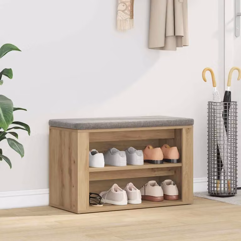 Scarpiera moderna vidaXL in legno ingegnerizzato marrone L 75 cm, P 35 cm, H 45 cm