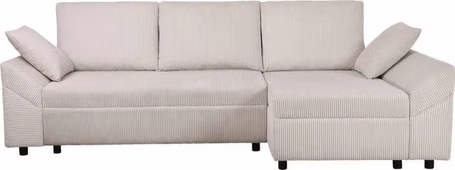 Divano angolare Vaugirard II Habitat in velluto a coste beige a 3 posti con orientamento sinistro