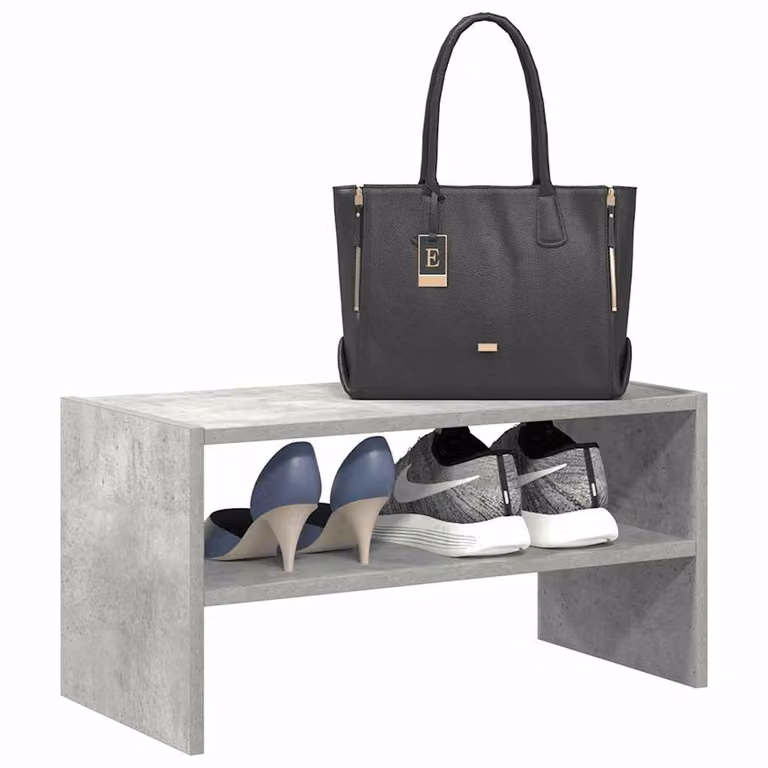 Scarpiera impilabile moderna vidaXL in MDF grigio, L 60 cm x P 30 cm x H 30,5 cm