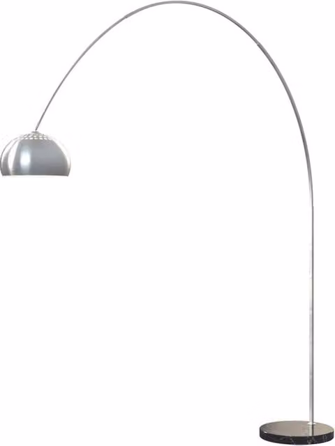 Piantana Contemporanea Turning Marmo Nero Metallo Cromo 1 Luce E27
