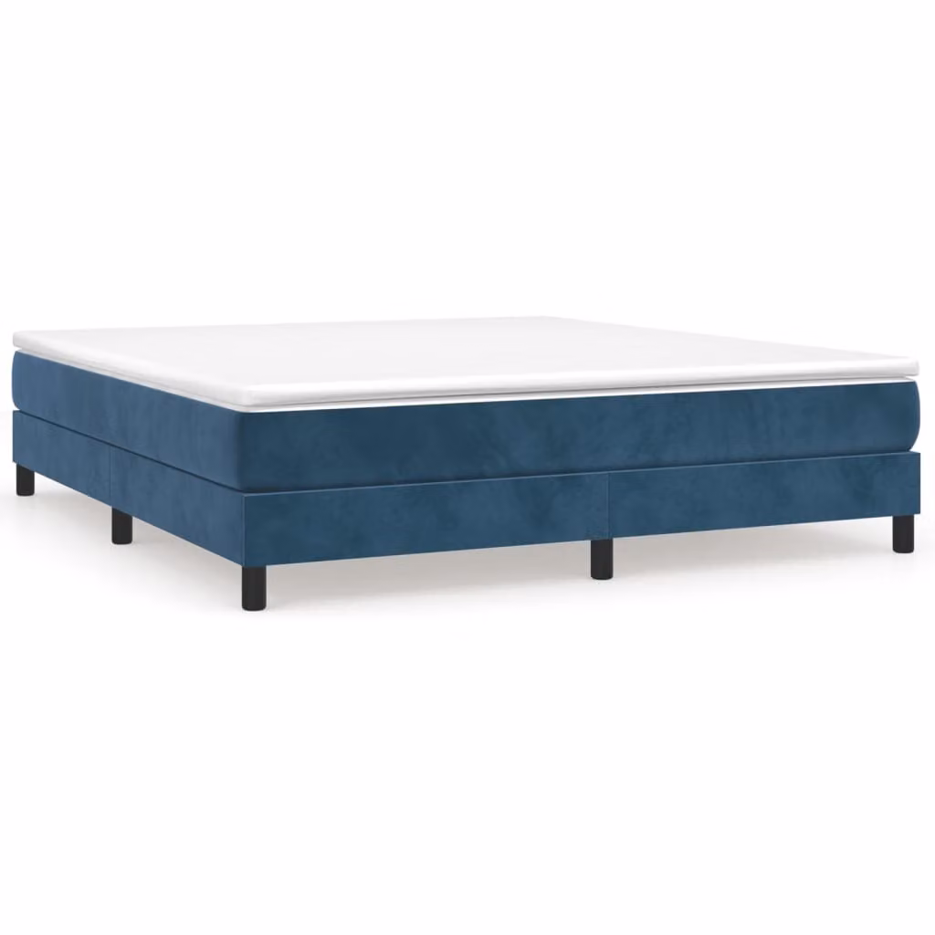 Struttura Letto a Rete a Molle Blu Scuro 160x200 cm in Velluto