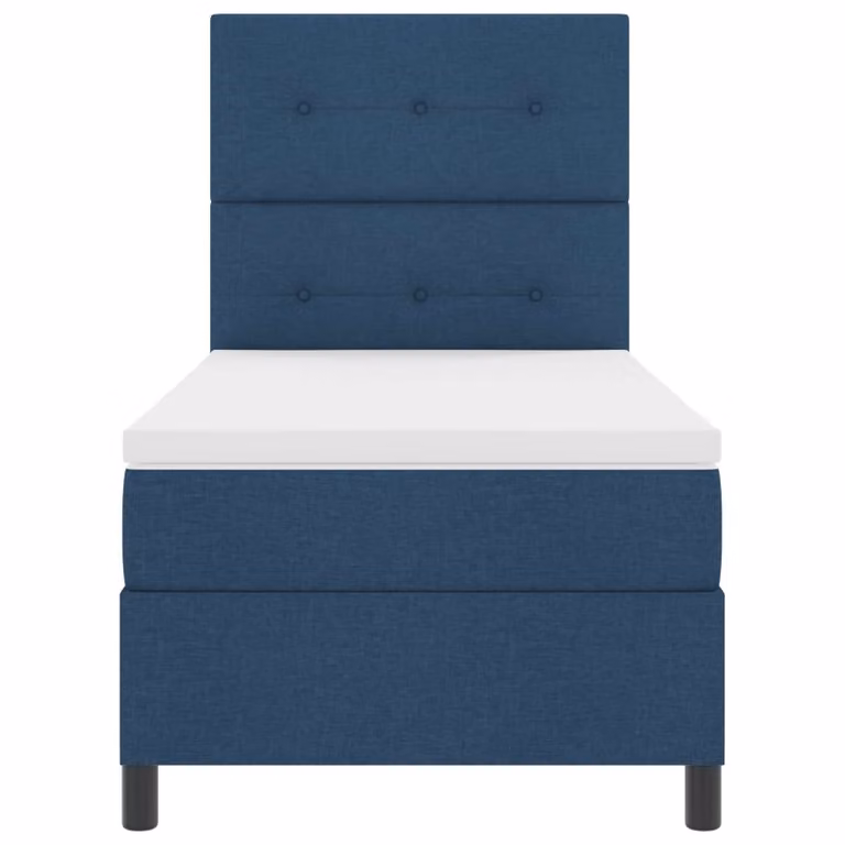 Letto a molle vidaXL con illuminazione LED blu e porta di ricarica USB, struttura in tessuto e legno, L/P: 200 x 80 cm