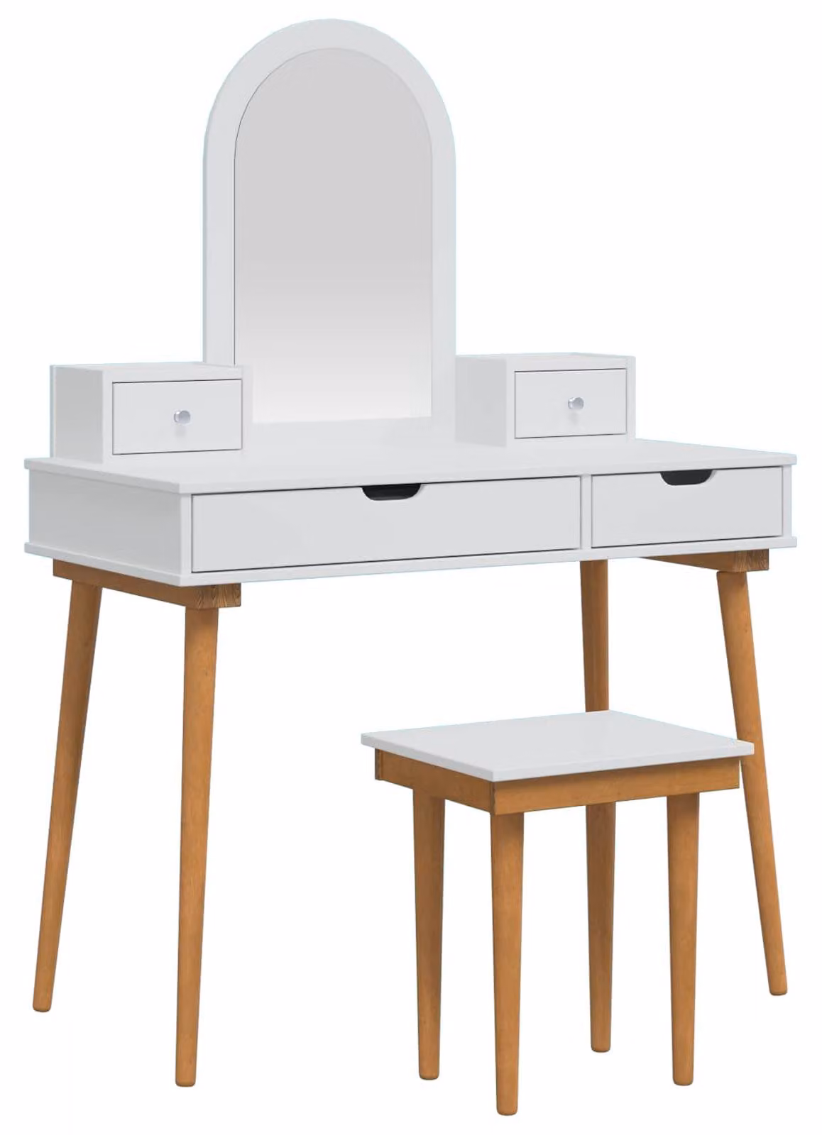 Set da trucco FAUSKE, 5 pezzi, bianco, 100 x 50 x 143 cm