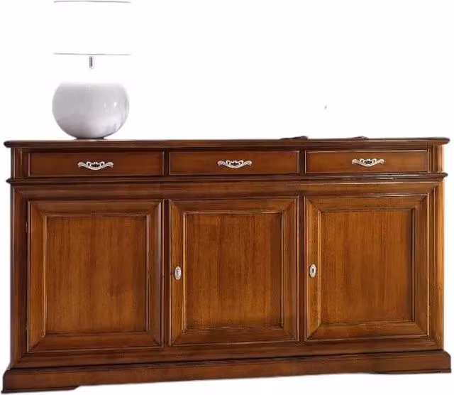 Madia credenza con 3 porte in legno tinta noce Mobili 2G L: 180 cm, P: 48 cm, H: 100 cm – 5