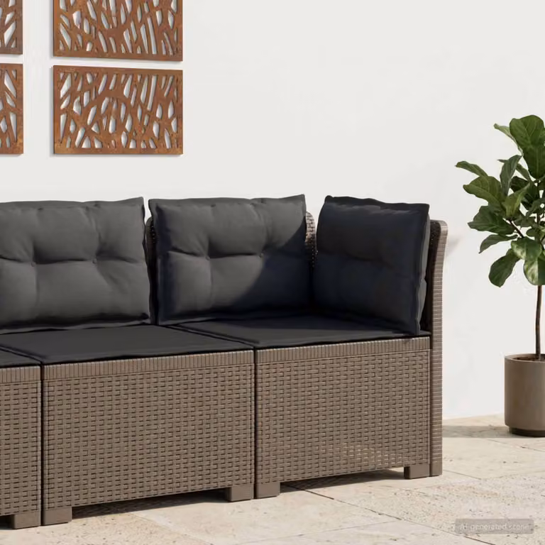 vidaXL Divano da Giardino a 1 Posto con Cuscini in Effetto Rattan Grigio Antracite