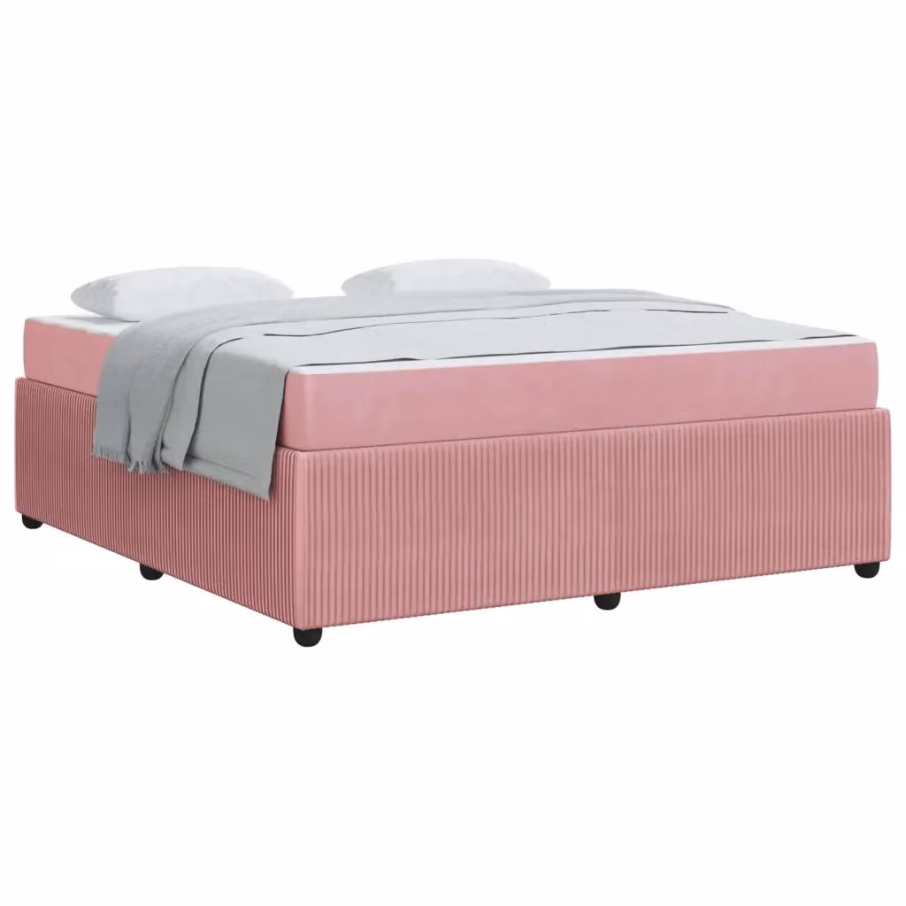 Struttura del letto moderna vidaXL in tessuto rosa con legno, L 180 cm x P 200 cm – 2