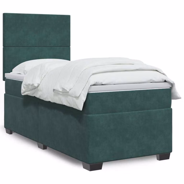 Maison Exclusive - Giroletto a Molle con Materasso Verde Scuro 80x200 cm Velluto
