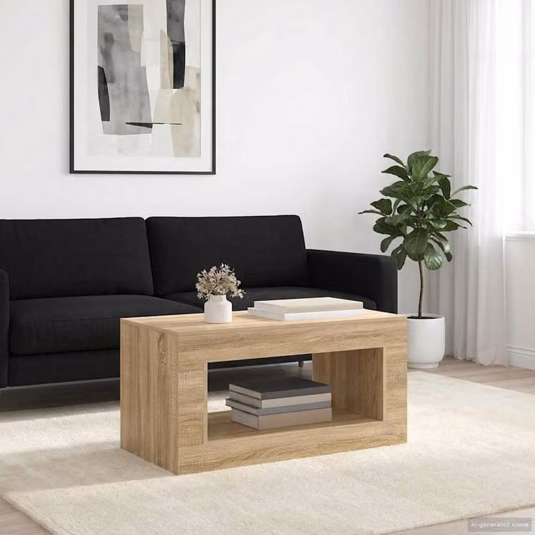 Scrivania moderna vidaXL in legno e MDF laminato color rovere sonoma per ufficio o soggiorno