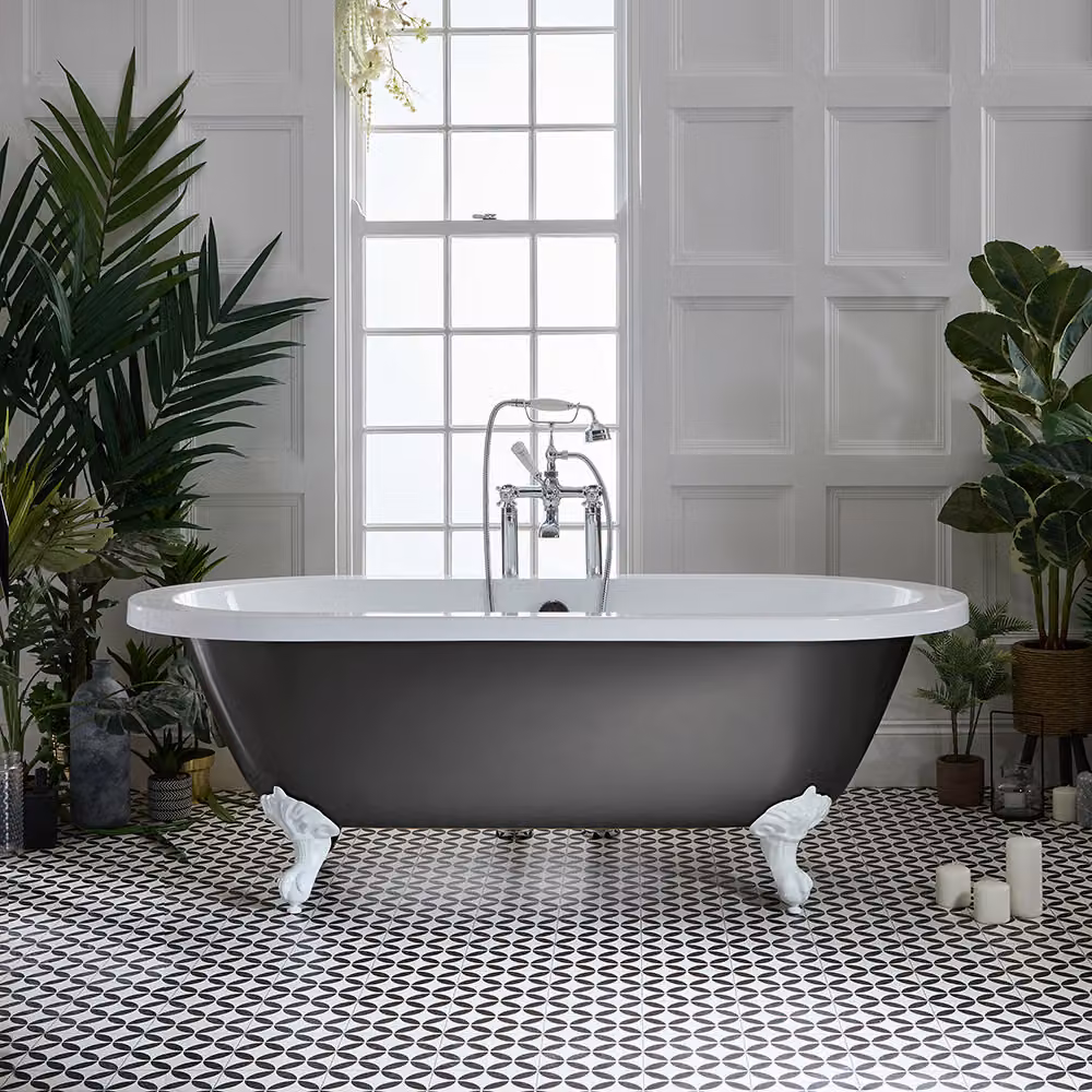 Vasca da Bagno Freestanding Tradizionale - 1780mm x 825mm - Rame Metallico - Piedini Vasca Bianchi