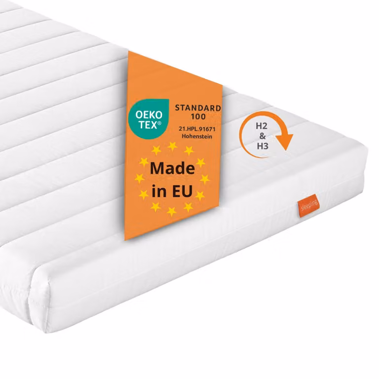 materasso ergonomico a 7 zone in schiuma fredda, 80 x 200 cm, H2 & H3, 11 cm, livello di rigidità duo, materasso reversibile, sleepling PureComfort