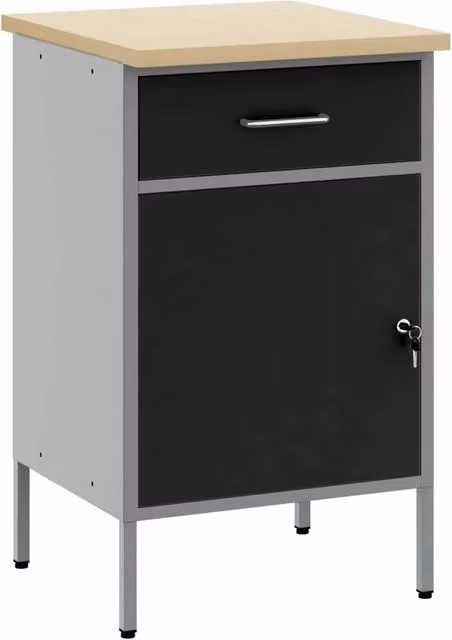Banco da lavoro con cassetto Nero e Grigio 50 x 55 x 85 cm 4103462